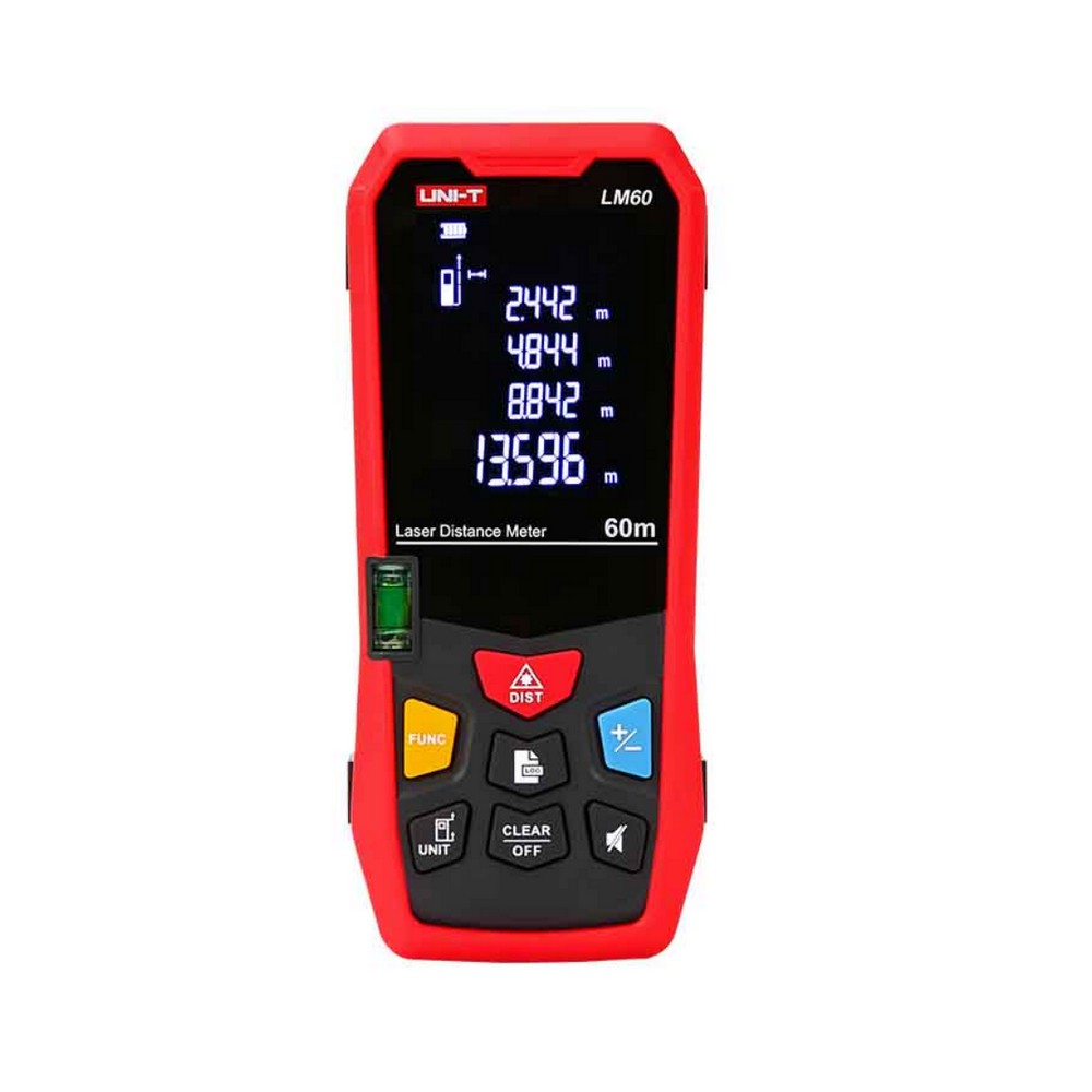 Misuratore laser portatile di distanza 60 m con display LCD