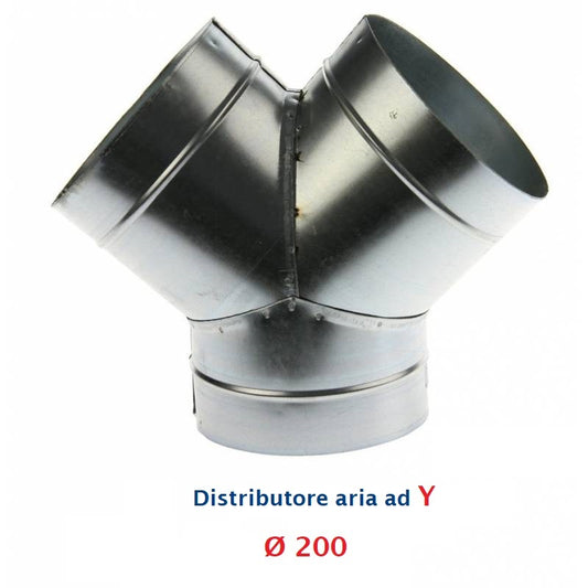 Raccordo a Y diam.200 mm. Distributore per Aria Calda , Fredda e Ventilazione