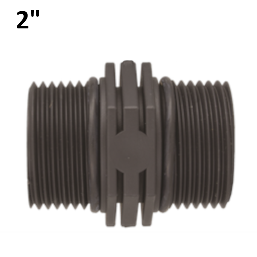 Nipplo niples 2'' M-M in PP polipropilene con Oring di tenuta.