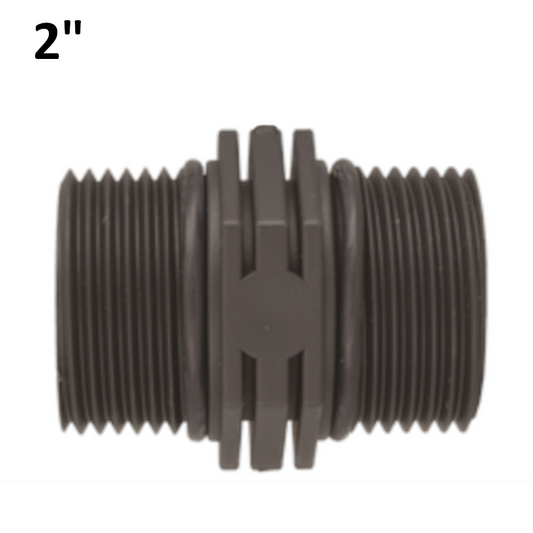 Nipplo niples 2'' M-M in PP polipropilene con Oring di tenuta.