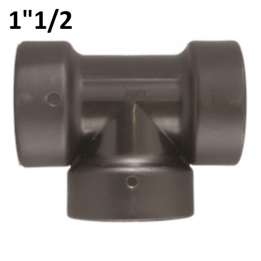 TEE T 1''1/2 FFF in PP polipropilene con Oring di tenuta.