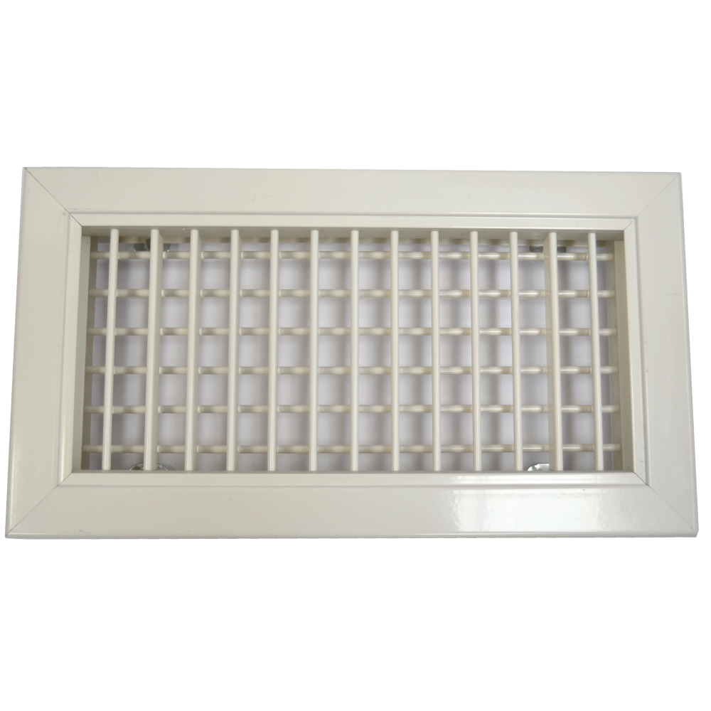 Bocchetta di mandata in alluminio colore bianco - 400x100 mm con doppio ordine di alette mobili