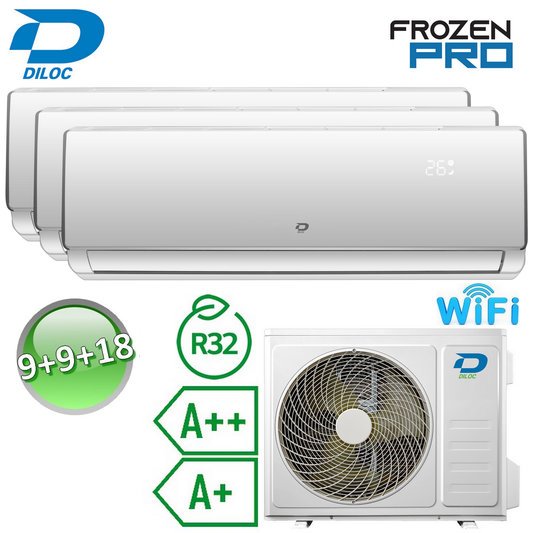 Climatizzatore trial split 9+9+18 Btu R32 A++/A+ Diloc Frozen PRO - WiFi integrato