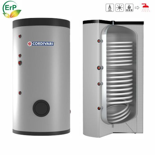 Bollitore accumulo 300 Lt - BOLLY2 ST FB WB 300 V003 con 2 scambiatori fissi produzione A.C.S.