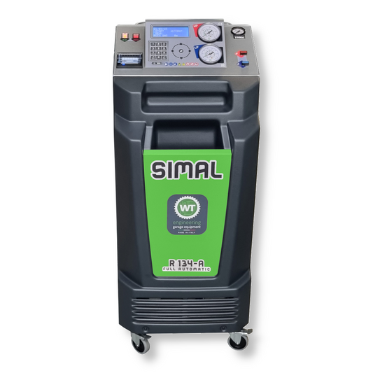 STAZIONE SUPER AUTOMATICA DI RICARICA CLIMATIZZAZIONE AUTOVEICOLI RECUPERO VUOTO E CARICA CON BILANCE ELETTRONICHE GAS R134A - CON KIT TRACCIANTE UV