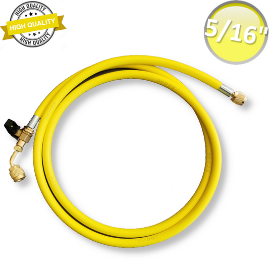 FLESSIBILE TUBO FRUSTA CON RUBINETTO 5/16'' x 5/16'' SAE ALTA QUALIT? 1800 mm - COLORE GIALLO