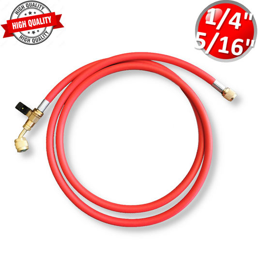 FLESSIBILE TUBO FRUSTA CON RUBINETTO 1/4'' x 5/16'' SAE ALTA QUALIT? 1800 mm - COLORE ROSSO