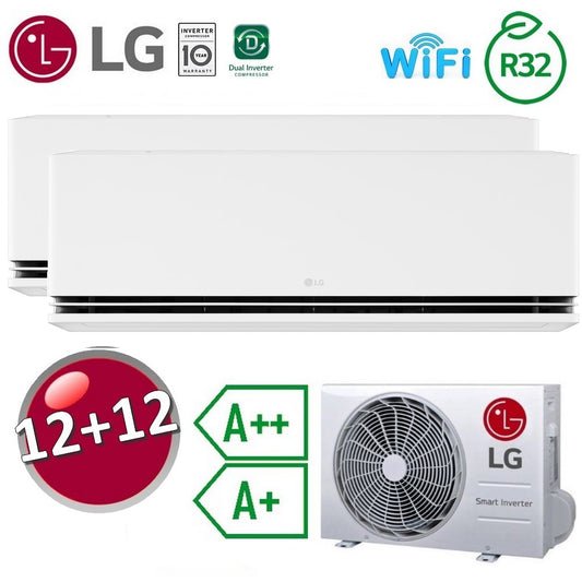 Climatizzatore 12000+12000 dual split LG Dualcool DELUXE WiFi Gold Fin A++ / A++