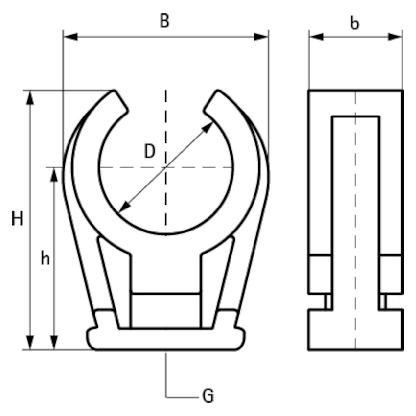 COLLARE IN PLASTICA A SCATTO PER TUBO RAME E MULTISTRATO D. 20 - 22 MM