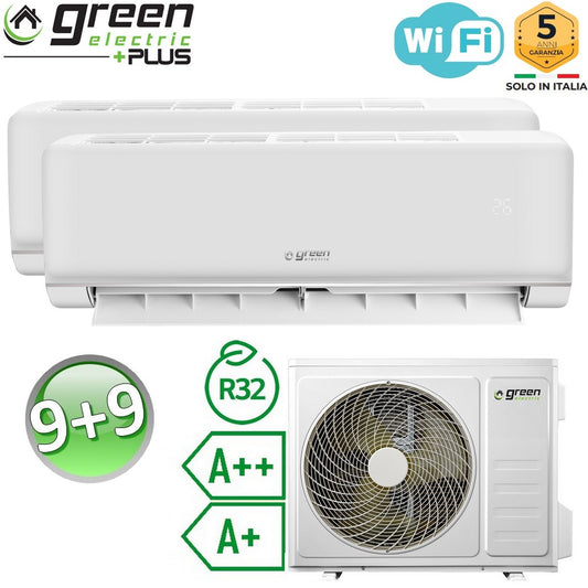 Climatizzatore dual 9000+9000 Btu WiFi R32 A++/A+ Green Electric PLUS