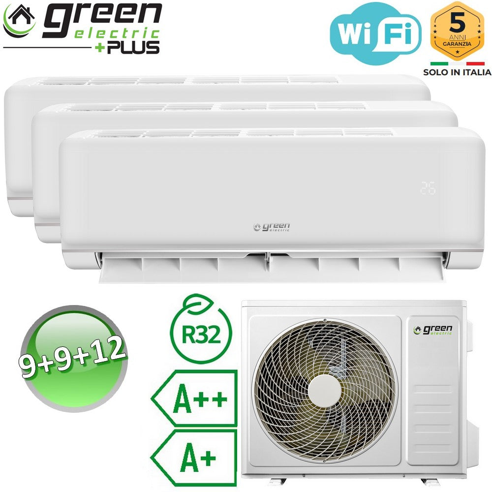 Climatizzatore trial 9+9+12 Btu WiFi R32 A++/A+ Green Electric PLUS