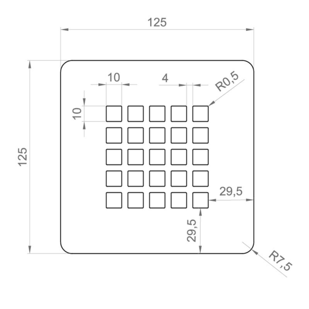 GRIGLIA COPRIPILETTA BIANCA PIATTO DOCCIA STONE 125x125mm