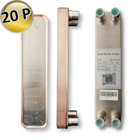 SCAMBIATORE DI CALORE A PIASTRE TERMOBRASATE no.P 20 | 5 kW - 3/4'' 19,05 mm