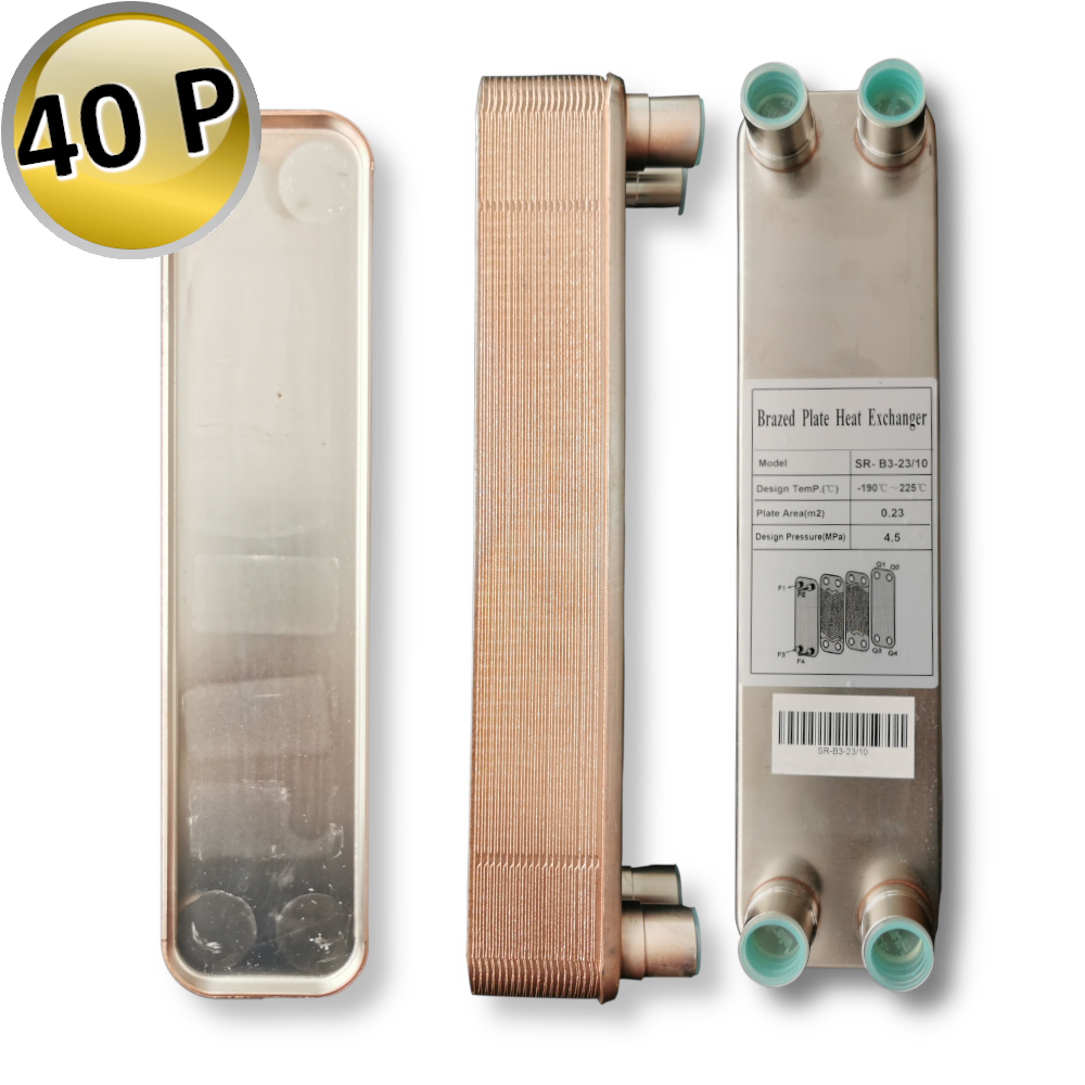 SCAMBIATORE DI CALORE A PIASTRE TERMOBRASATE no.P 40 | 9 kW - 3/4'' 19,05 mm