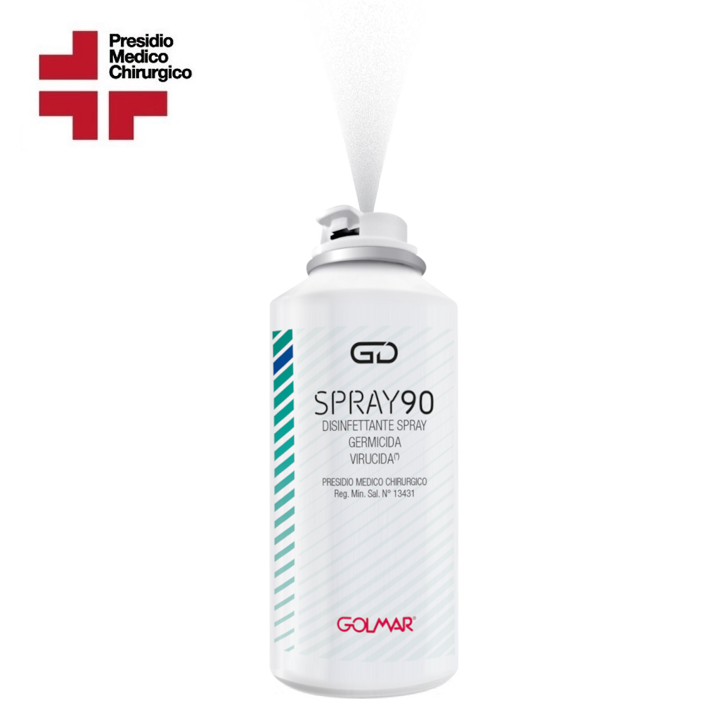 GD Spray 90 - Disinfettante con presidio medico chirurgico per ambienti ed auto germicida battericida - flacone 150 ml rilascio totale