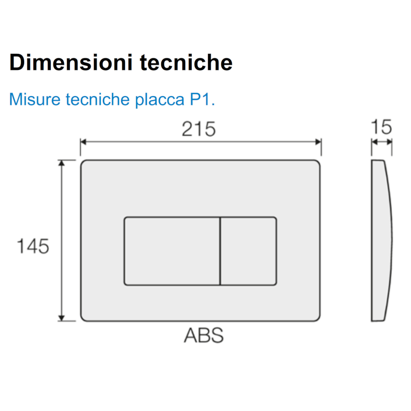 PLACCA PER CASSETTA MECCANICA VALSIR P1 NERA OPACA