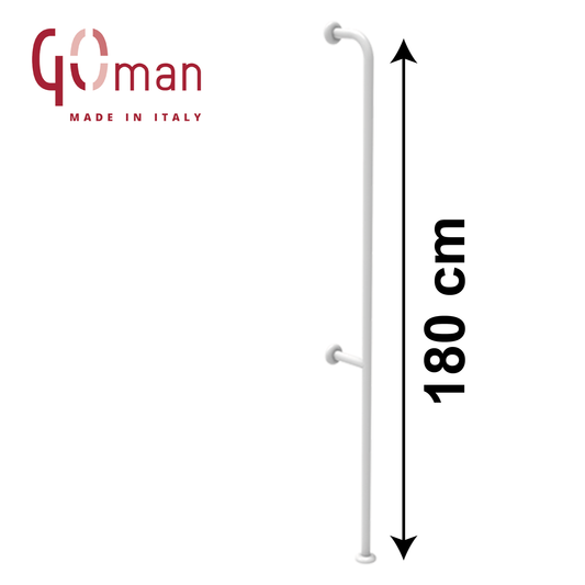 Corrimano verticale cm 180 con fissaggio parete pavimento - Goman