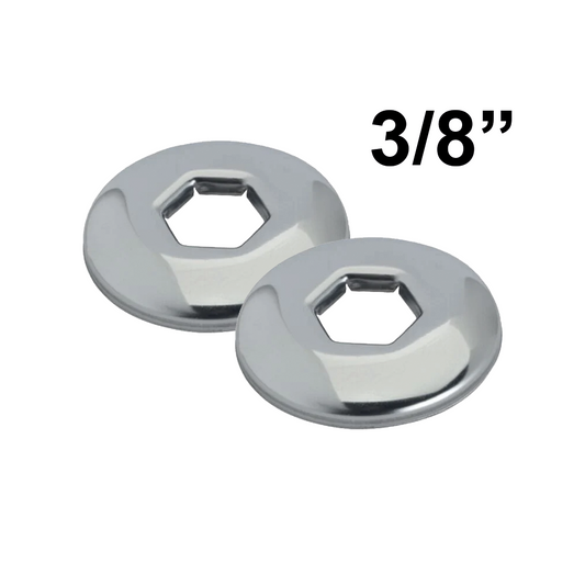 COPPIA Rosone rosetta cromata foro esagonale da 3/8''