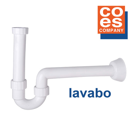 Sifone COES in PP bianco plastica per lavabo attacco 1-1/4 x 40mm