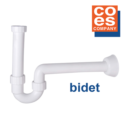 Sifone COES in PP bianco plastica per bidet attacco 1-1/4 x 40 mm