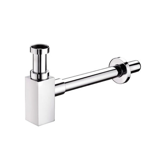 Sifone design a bottiglia squadrato per lavabo 1''1/4 cromato - PONSI