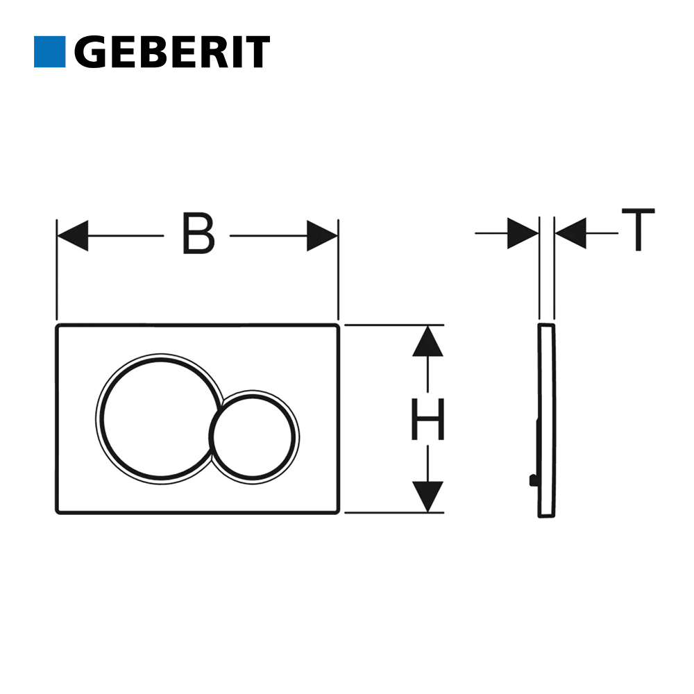 Placca di comando doppio tasto per cassetta GEBERIT SIGMA 01 BIANCA