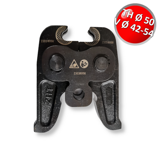 Adattatore per ganascia pressatrice profilo TH ? 50 - 63 e V ? 42 - 54 mm