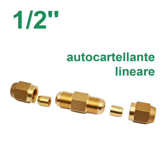 Raccordo lineare manicotto di giunzione autocartellante 1/2 rame alluminio