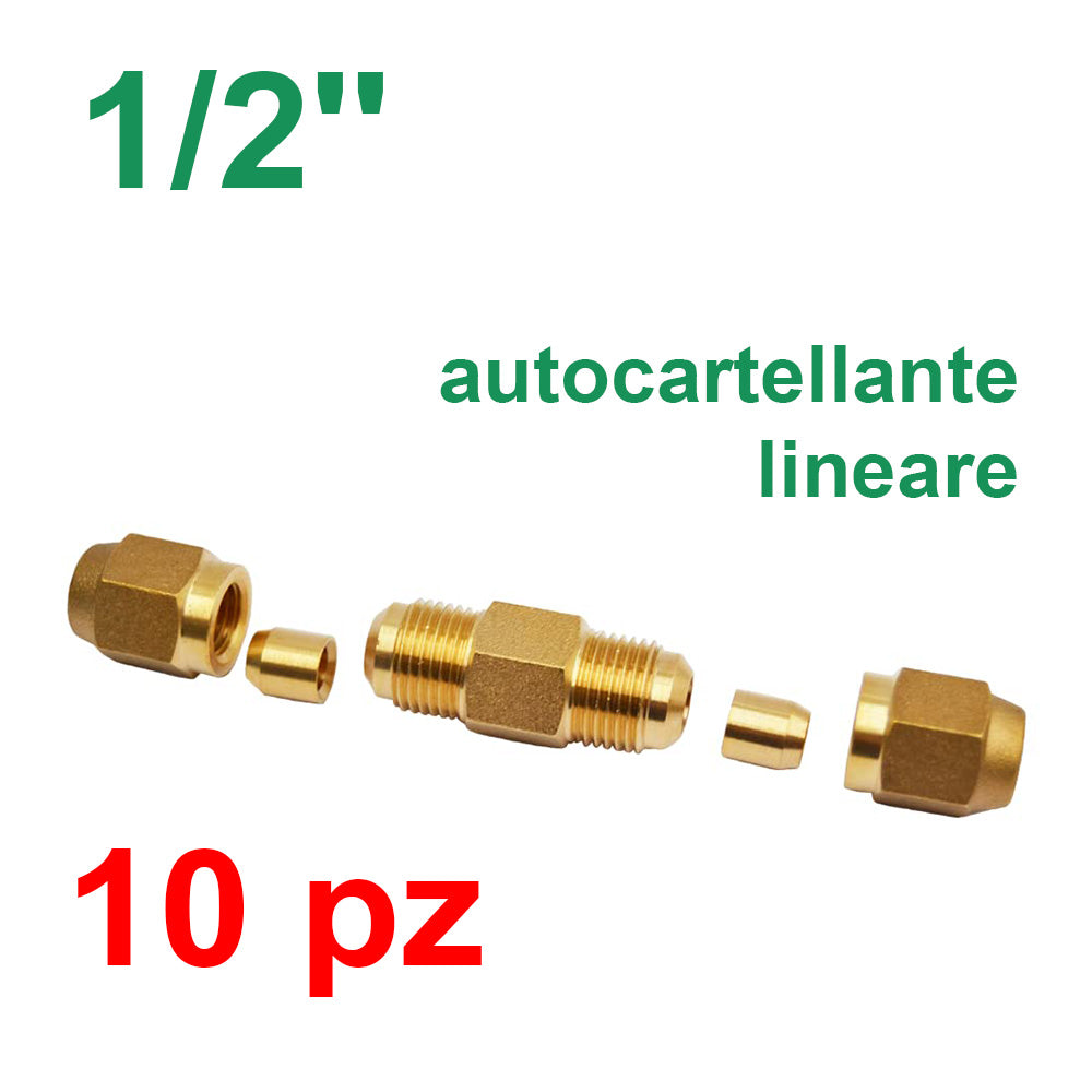 Raccordo lineare manicotto di giunzione autocartellante 1/2 - 10 pezzi