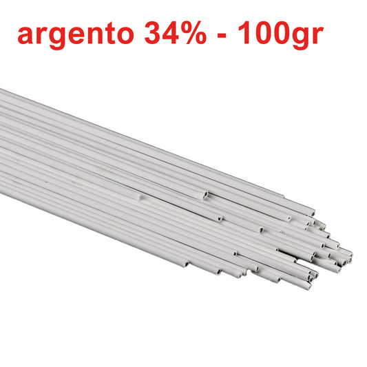 Bacchette lega per brasatura senza cadmio 100 gr - 34% argento