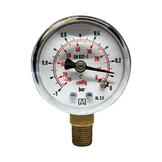 Vacuometro vuotometro diametro 40 mm scala bar e cmHg - attacco radiale