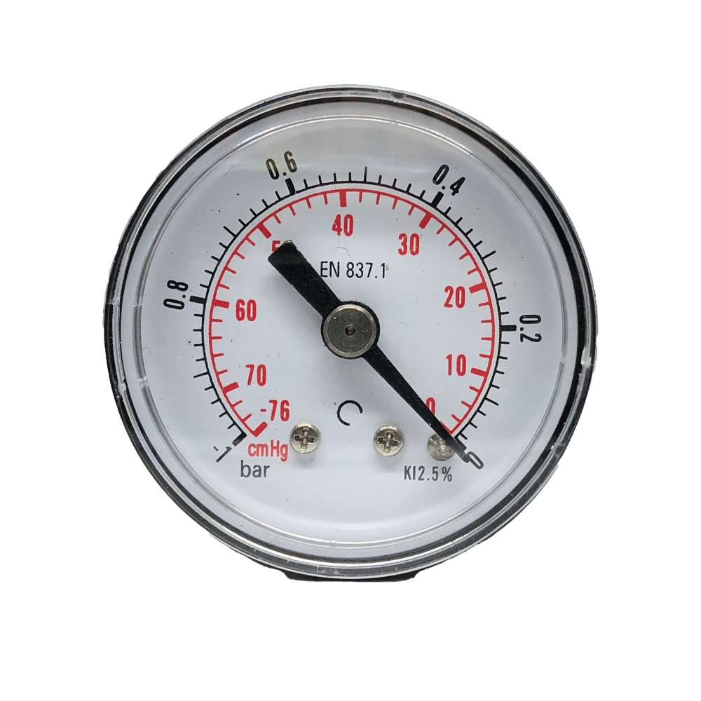 Vacuometro vuotometro diametro 40 mm scala bar e cmHg - attacco posteriore