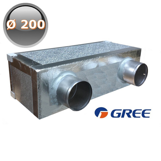 Plenum mandata macchina in PAL, 2 stacchi ? 200, per sistemi canalizzati GREE by ARGO