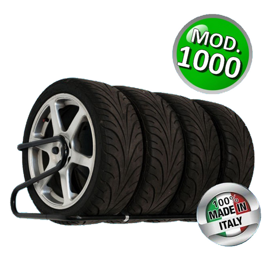 Orazio - porta gomme professionale da parete salvaspazio - lunghezza 1000 mm