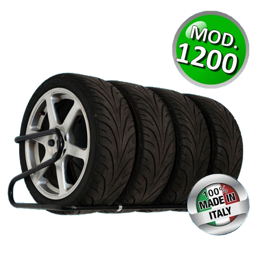 Orazio - porta gomme professionale da parete salvaspazio - lunghezza 1200 mm