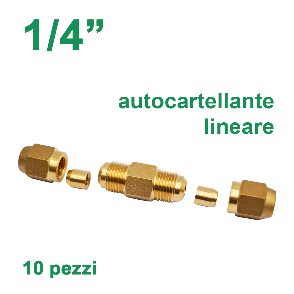Raccordo lineare manicotto di giunzione autocartellante 1/4 - 10 pezzi