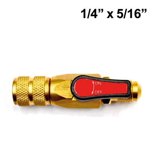 Rubinetto a sfera per gas F 5/16'' x M 1/4'' sae ridotto volantino Rosso