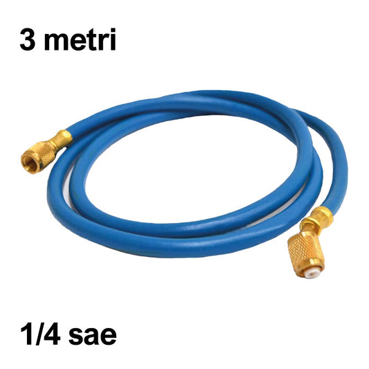 Tubo flessibile frusta per gas refrigerante - 1/4 sae 300 cm - Colore BLU