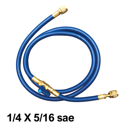 Flessibile frusta ridotta con rubinetto 1/4 x 5/16 sae - cm 150 - COLORE BLU