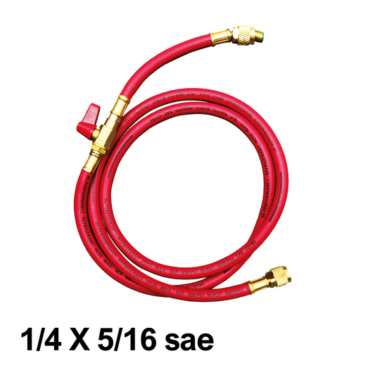 Flessibile frusta ridotta con rubinetto 1/4 x 5/16 sae - cm 150 - COLORE ROSSO