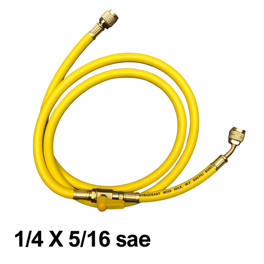 Flessibile frusta ridotta con rubinetto 1/4 x 5/16 sae - cm 150 - COLORE GIALLO