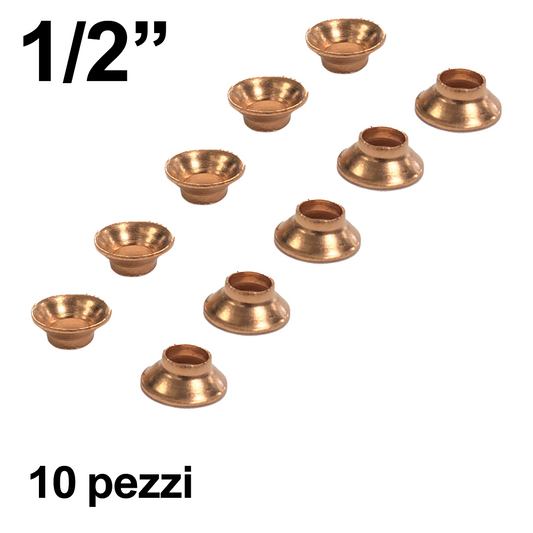 Guarnizione in rame conica per giunto sae da 1/2'' - set da 10 pezzi