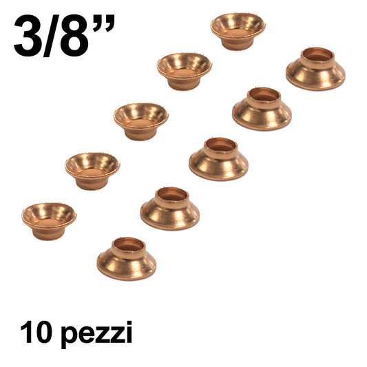 Guarnizione in rame conica per giunto sae da 3/8'' set da 10 pezzi