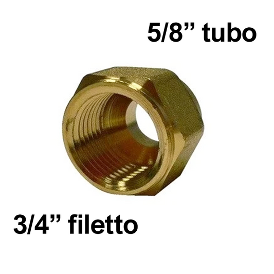 Bocchettone raccordo ridotto foro 5/8'' x filetto femmina 3/4''