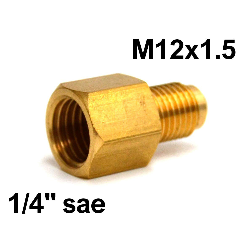 Raccordo in ottone 1/4 sae femmina x m12x1,5 maschio 1/2 ACME