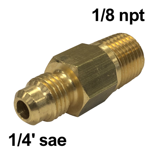 Raccordo giunto dritto in ottone 1/4'' SAE x 1/8'' npt maschio maschio