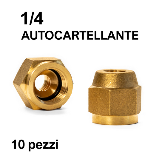 Bocchettone raccordo autocartellante 1/4 - 10 pezzi