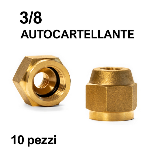 Bocchettone raccordo autocartellante 3/8 - 10 pezzi