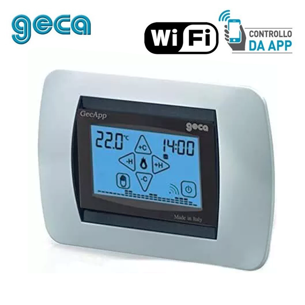 Cronotermostato da incasso Argento WI-FI adsl touch screen GREEN GecApp Crono