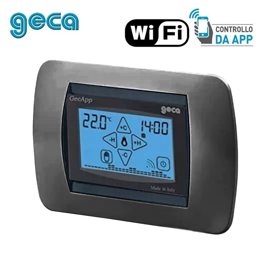 Cronotermostato da incasso antracite WI-FI adsl touch screen GREEN GecApp Crono